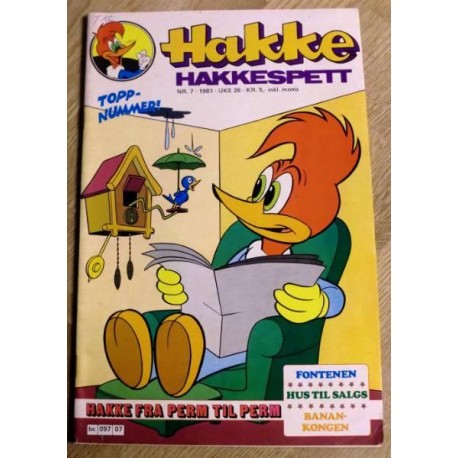 Hakke Hakkespett: 1981 - Nr. 7 - Banankongen