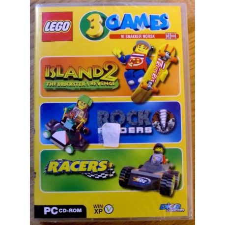 3 x LEGO spill - Racers - Rock Raiders - Island 2