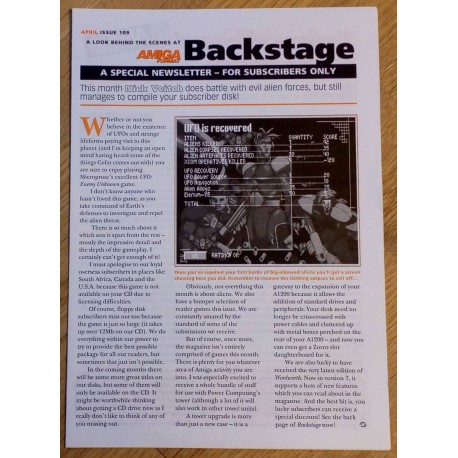 Amiga Format Backstage Newsletter: Issue 109