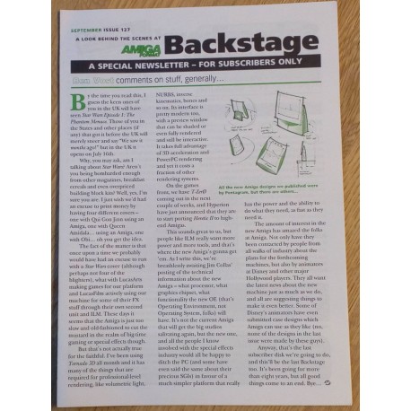 Amiga Format Backstage Newsletter: Issue 127