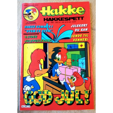 Hakke Hakkespett: 1987 - Nr. 12 - Med julekort!