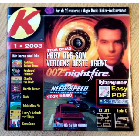 Komputer for alle: Cover-CD - 2003 - Nr. 1 - Blålys og svidd gummi