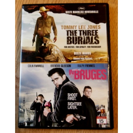 2 x DVD - The Three Burials og Undercover in Bruges