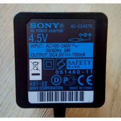 Sony AC-ES457K AC - Strømadapter for Sony Walkman, Discman og MiniDisc