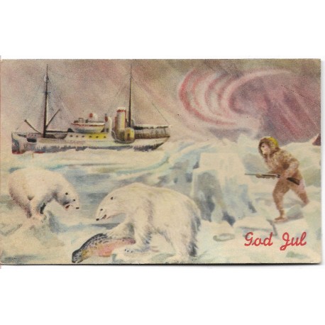 Postkort - Julekort - Polarmotiv