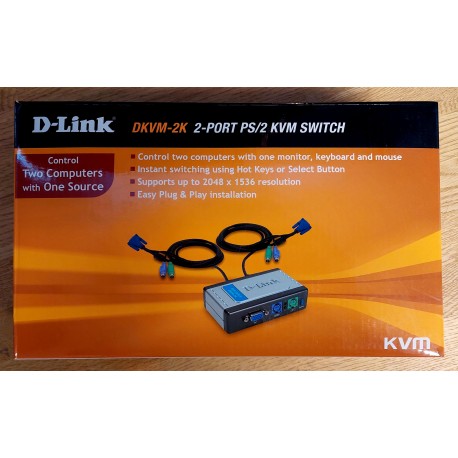 D-Link - DKVM-2K - 2-Port PS/2 KVM Switch