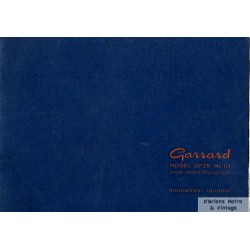 Garrard Model SP25 MK III - Instruction Manual