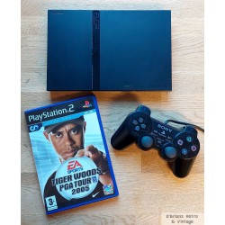 Playstation 2 Slim - Komplett konsoll med Tiger Woods PGA Tour 2005