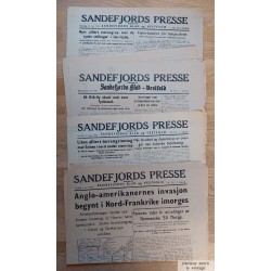 Sandefjords Presse - Fellesavis for Sandefjords Blad og Vestfold - 4 aviser fra 1944