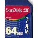 SD Card - SanDisk - 64 MB - Minnekort