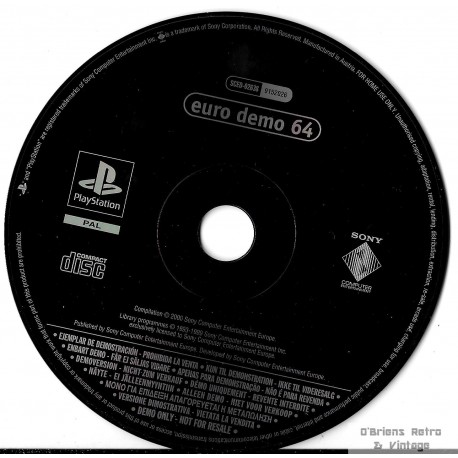 Playstation 1 Demo Disc - Euro Demo 64