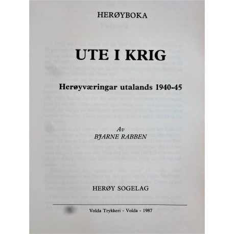 Ute i krig-Herøy væringar utalands 1940-45