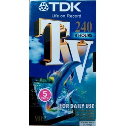 5 x TDK 240 minutter opptakskassetter - Nye og ubrukte