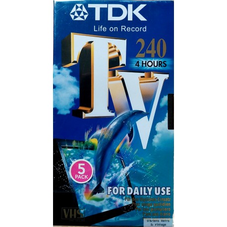 5 x TDK 240 minutter opptakskassetter - Nye og ubrukte