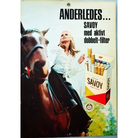 Sigarettreklame- Savoy med aktivt dobbelt-filter