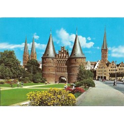 Lübeck - St. Marien, Holstentor und St. Petri - Postkort