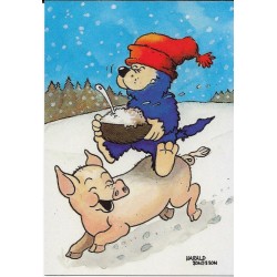 Rir på gris - Harald Sonesson - Julekort - Postkort