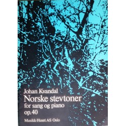 Noteblad- Norske stevtoner for sang og piano- Johan Kvandal