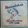 Herreselskap- Seks gamle bordkort med pose