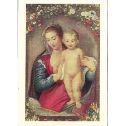 Rubens - Madonna i blomsterkrans - Postkort