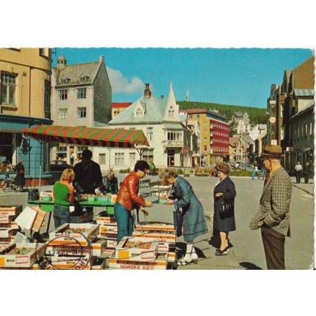 Harstad - Marked med norske bær - Postkort