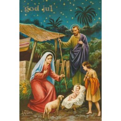 Maria, Josef, og Jesus - Postkort