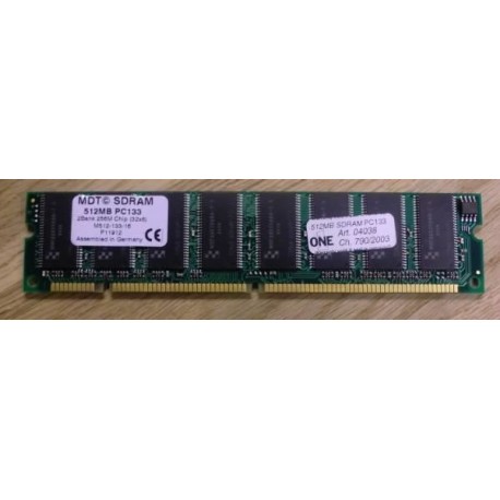 RAM: 512 MB SDRAM PC133