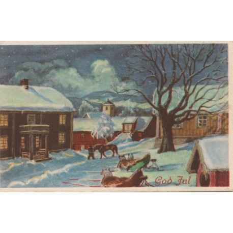 God jul - Julekveld - Mittet - Postkort
