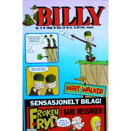 Billy- 1986- Nr. 8- Stor plakat Frøken Fryd