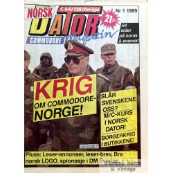 Norsk Dator Magazin - C64 - C128 - Amiga - 1989 - Nr. 1 - Krig om Commodore Norge!