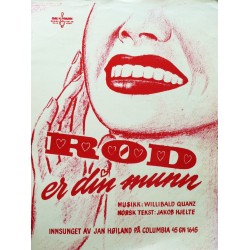 Noteblad- Rød er din munn