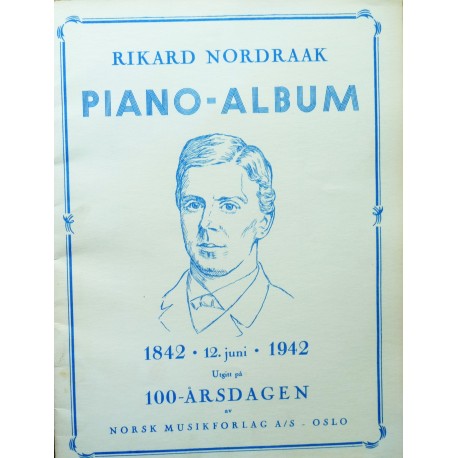 Noteblad- Rikard Nordraak- Piano- album