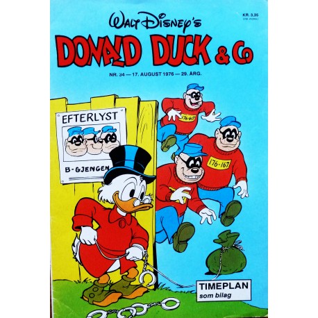 Donald Duck & Co- 1976- Nr. 34- Med timeplan