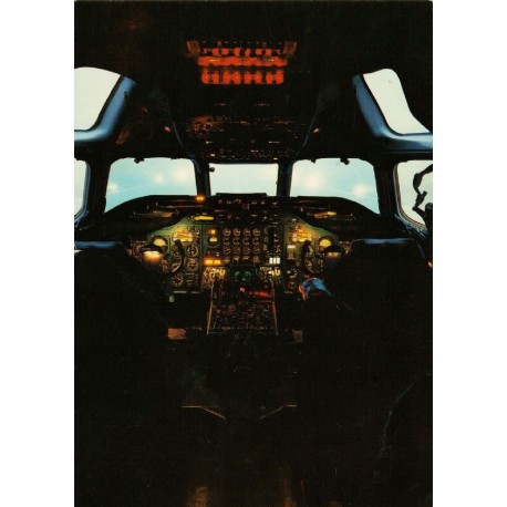 Scanair DC-8-63 Flightdeck - Postkort