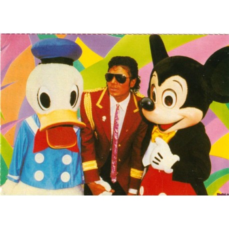 Donald - Michael Jackson - Mikke Mus - Disney - Postkort