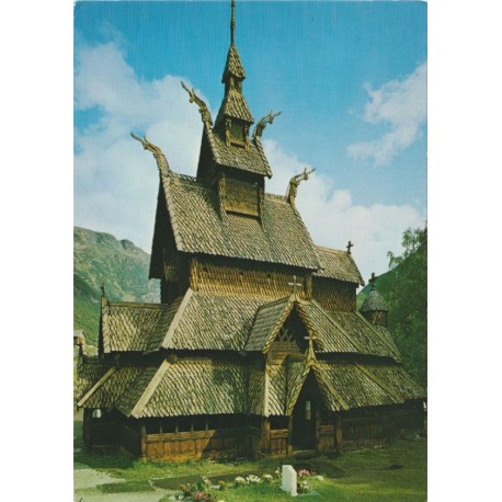 Borgund stavkirke - Sogn - Fra ca. 1150 - Postkort