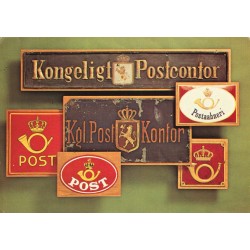 Gamle postskilt - Fra Postmuseets samlinger - Postkort