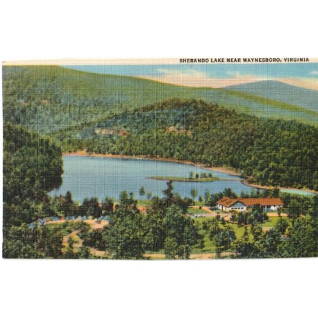 View of Sherando Lake, Near Waynesboro, Virginia - USA - Postkort