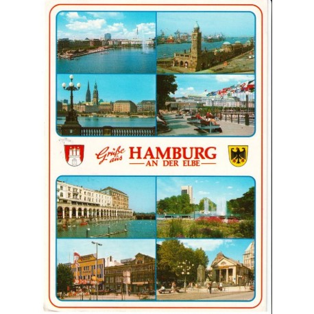 Hamburg - An der Elbe - Tyskland - Postkort