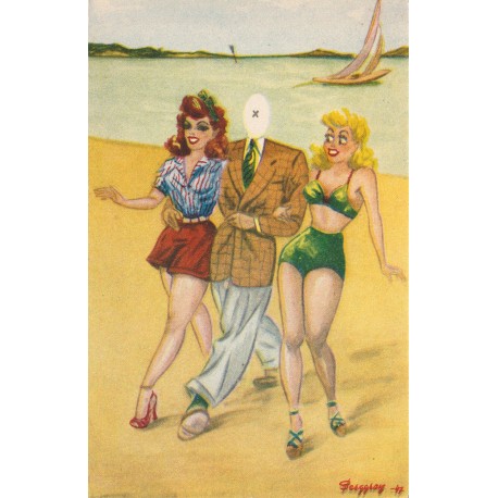 Berggren - Humorkort - Mann med to damer - Postkort