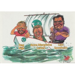 Venstre i seilbåt - Dag Vige - Anne Margrethe Larsen - Lars Sponheim - 1997 - Postkort