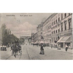 Kristiania - Karl Johans Gade - Postkort