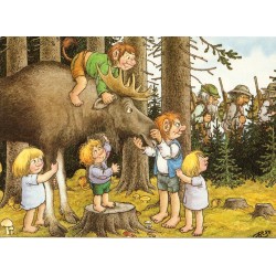 Älgjakten - Troll - Etter tegning av Rolf Lidberg - Postkort