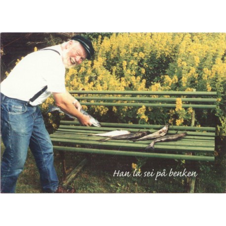 Han lei sei på benken - Humorkort - Postkort