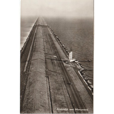 Afsluitdijk - Demning - Holland-Friesland met Monument - Postkort