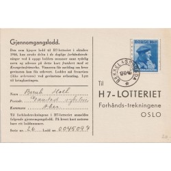 Nasjonalhjelpen - Gjennomgangslodd - H7-Lotteriet - Postkort