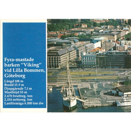 Fyra-mastade barken Viking vid Lilla Bommen - Göteborg - Sverige - Postkort