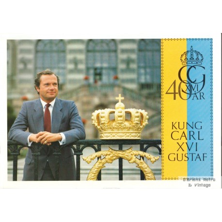 Kung Carl XVI Gustaf 40 år - Tronföljaren - 1986 - Bok med noen frimerker