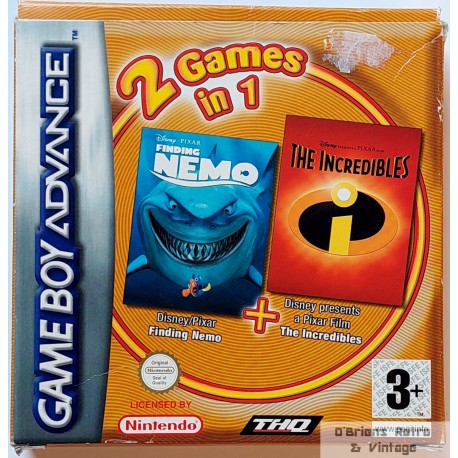 2 Games in 1 - Finding Nemo - The Incredibles - Nintendo GBA