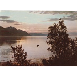 Aftenstemning, vegen Lyngen-Tromsø - Postkort